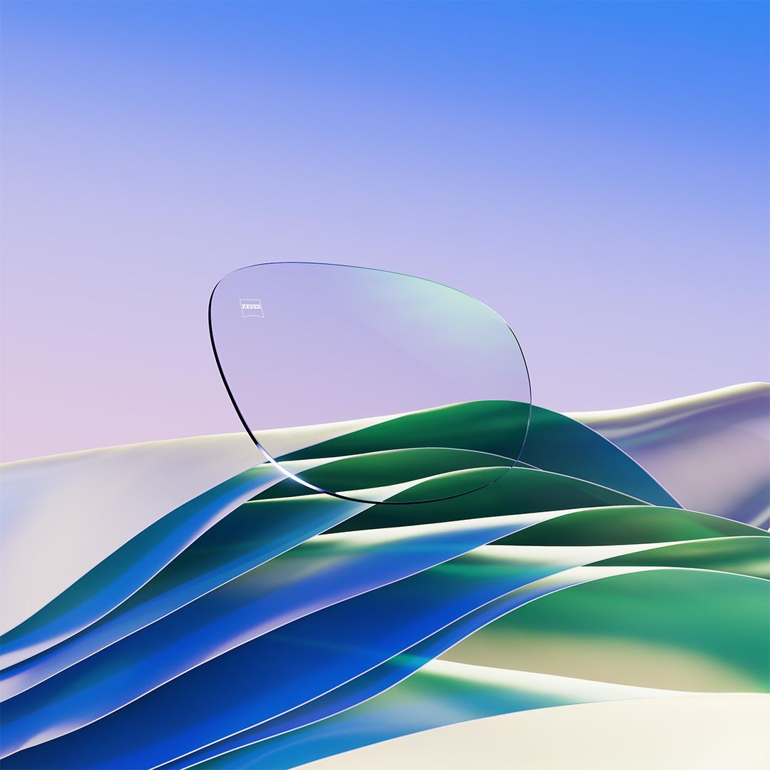 Images of ZEISS DuraVision Chrome UV with a greenish residual reflex.
