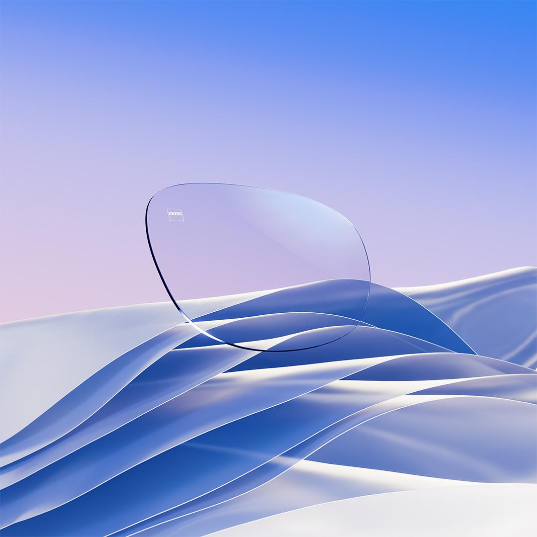 Image of ZEISS DuraVision Silver UV with an artic-blue residual reflex.