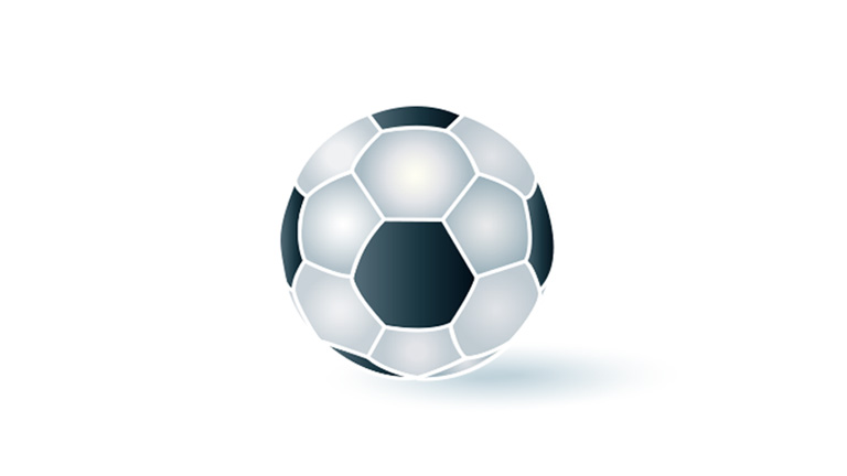 3D illustration of a black and white soccer ball.