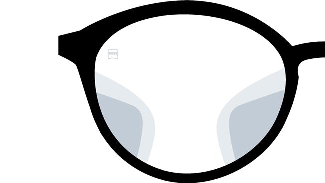 Verres digitaux ZEISS Light 2 3D. Cette image montre la vue à travers des verres avec des zones floues. 