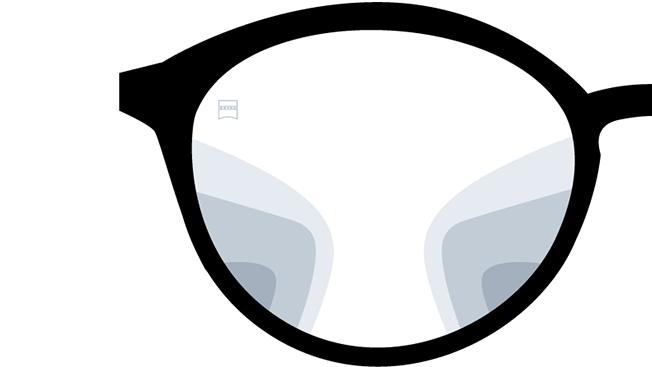 Visualization of ZEISS Progressive Precision Plus lenses. The image shows the view through the lenses.