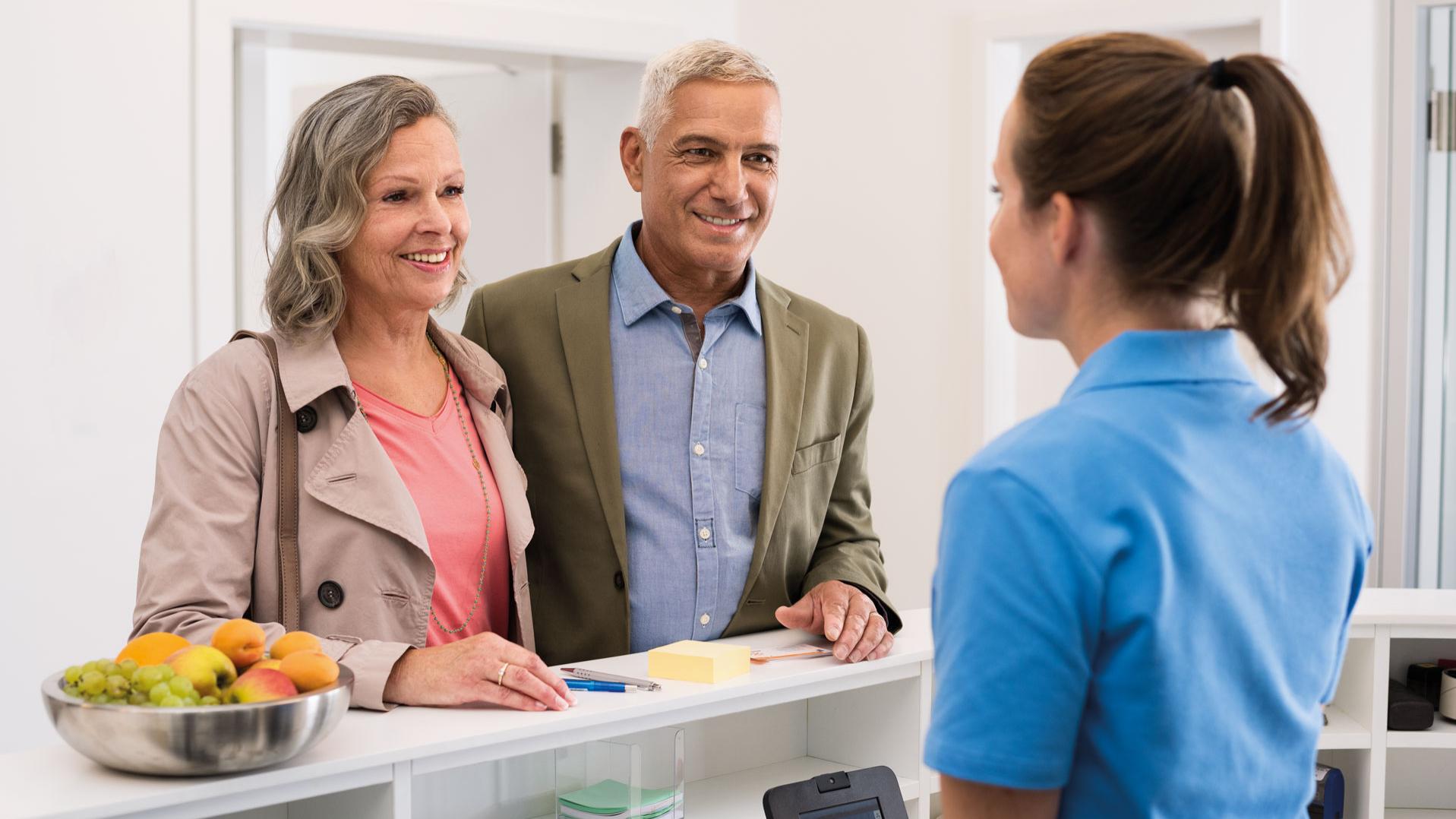 Patient having a follow-up appointment in the specialist practice.